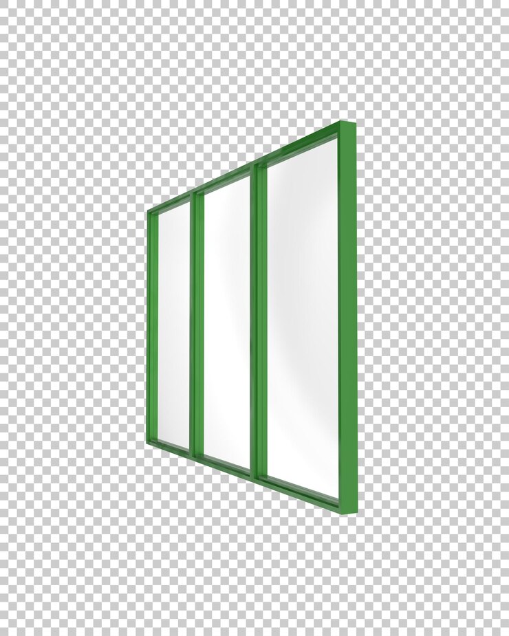 PSD ventana del apartamento en la ilustración de renderizado 3d de fondo transparente