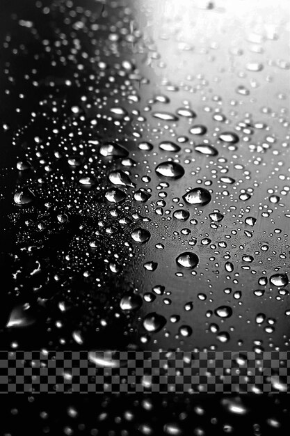 PSD una ventana con gotas de lluvia en ella y un patrón a cuadros blanco y negro en un fondo transparente