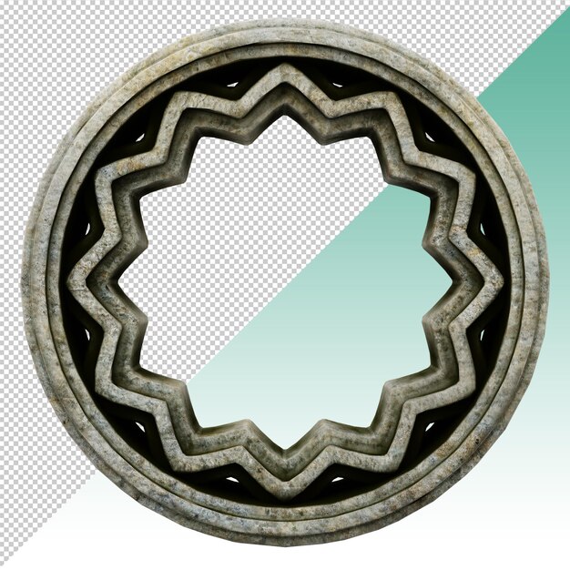 Ventana de mandala tallada en piedra