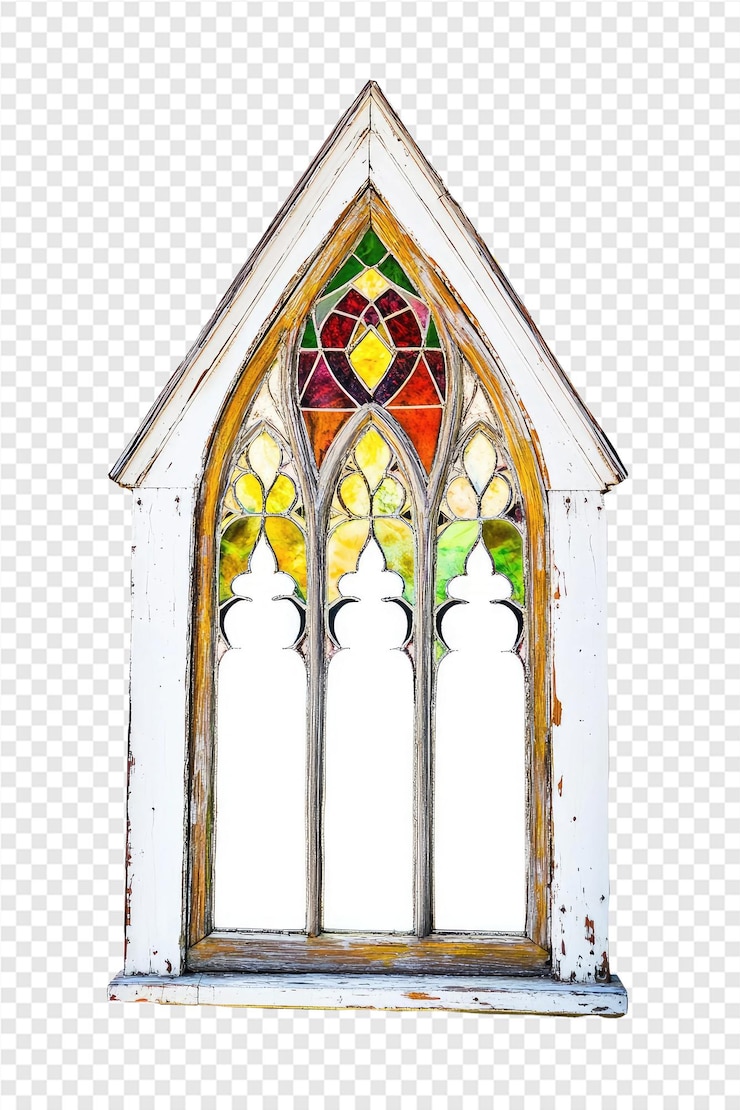 PSD una ventana de vidriera con una vidriera