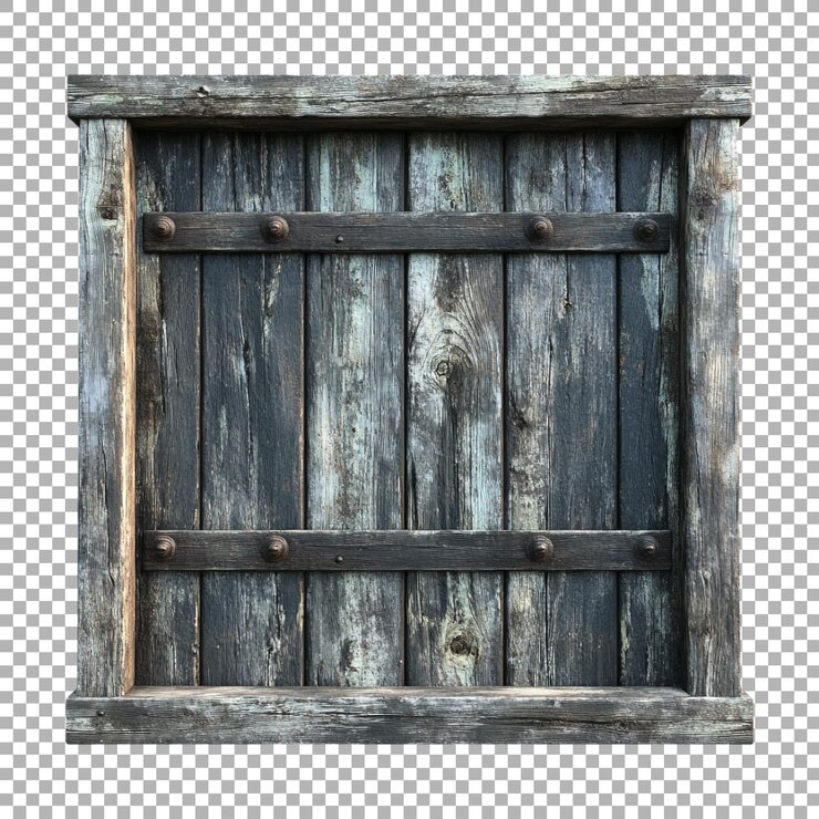 PSD ventana vintage de madera de png en un fondo transparente generada por ai