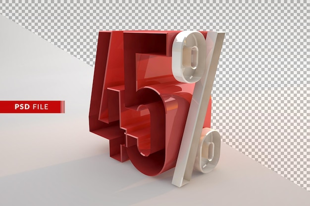 Vente 45 pour cent de réduction sur le concept isolé 3d promotionnel