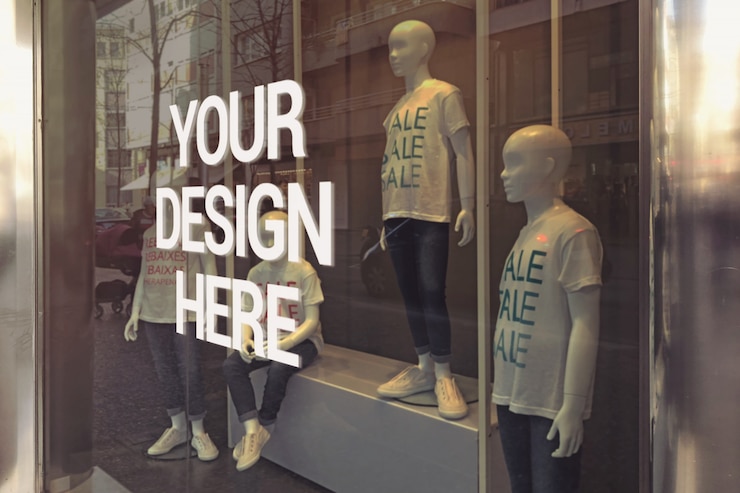 PSD vente boutique maquette en verre