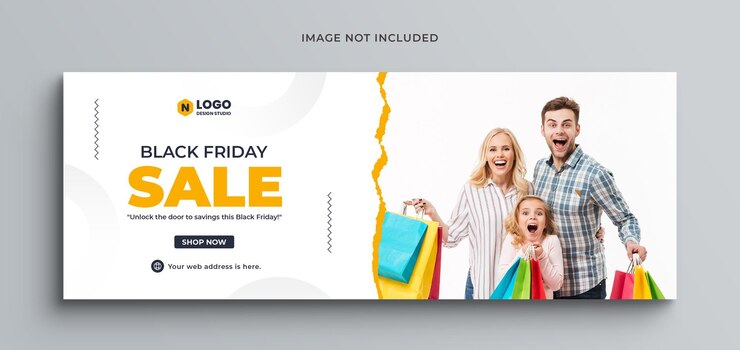 PSD vente du vendredi noir sur les réseaux sociaux, publication sur instagram, bannière web ou modèle de couverture facebook