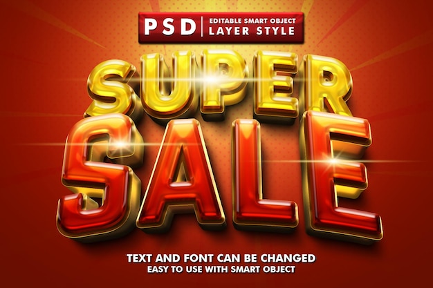 Vente Effet De Texte De Style Dessin Animé 3d Premium Psd