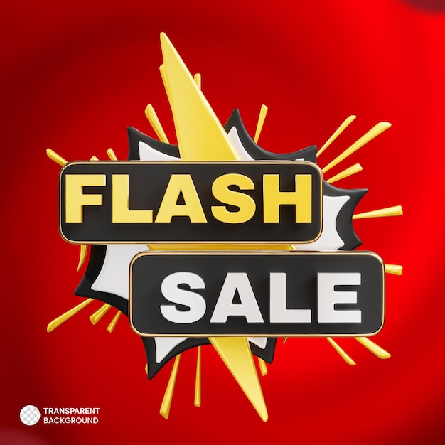 PSD vente flash bannière de promotion 3d rendu 3d