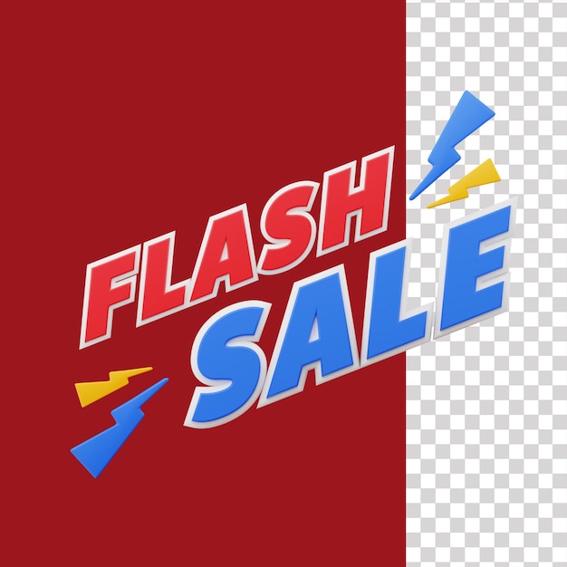 PSD vente flash illustration 3d