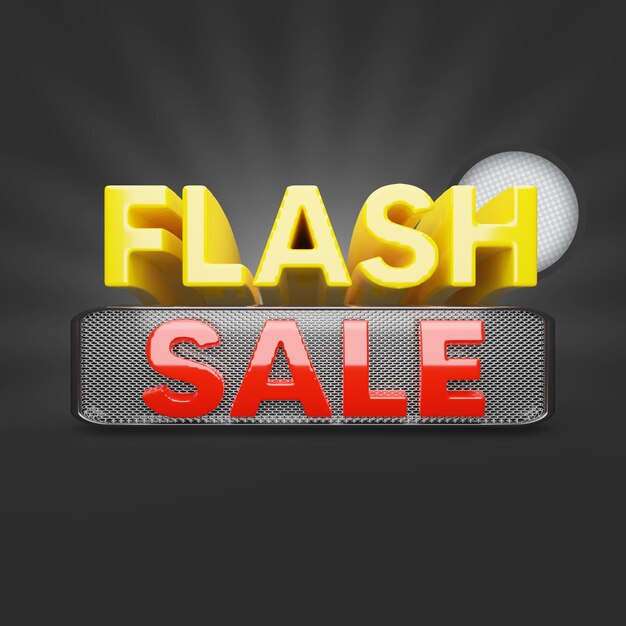 PSD vente flash texte 3d