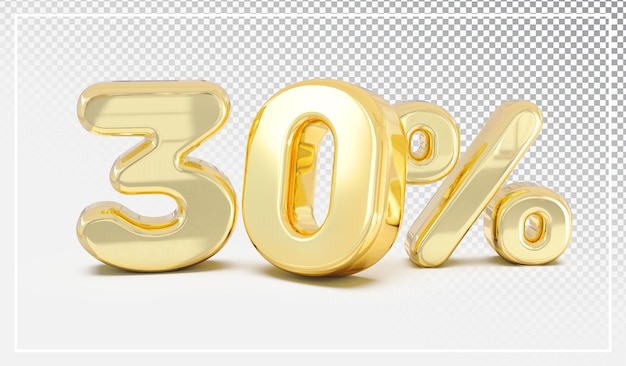 Vente D'or 30 Pour Cent Nombre élément 3d Or