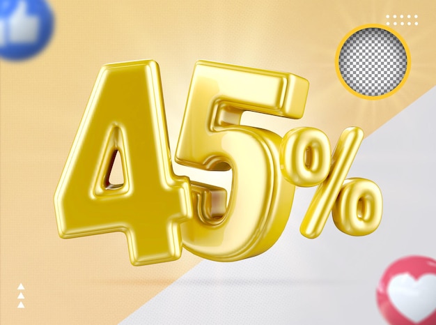 Vente d'or 45% de promotion de luxe 3d