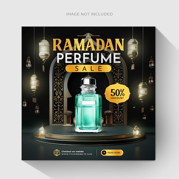 La vente de parfums Ator pour le Ramadan Design de modèle de message sur les médias sociaux