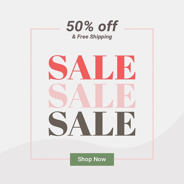 Vente de PSD avec fond gris modèle de post Instagram
