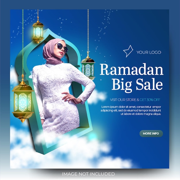 Vente De Ramadan De Mode Bleue Dynamique Sur Les Réseaux Sociaux