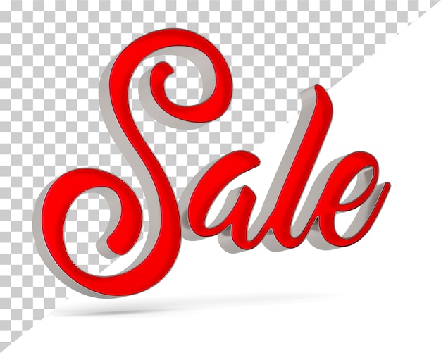Vente rouge sur fond blanc Illustration 3D isolée