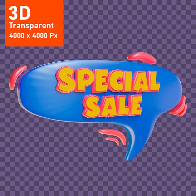 PSD vente spéciale icône 3d symbole d'offres vente badge d'événement icône d'offre spéciale offres à prix réduits symbole limite