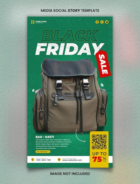 Vente Spéciale Nouveau Sac Black Friday Media Social Story Post Template