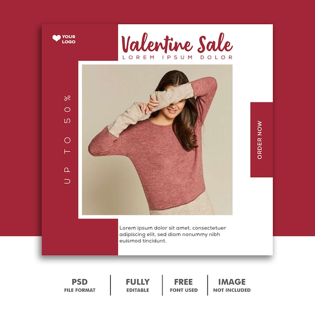 Vente spéciale Saint-Valentin pour publication sur les réseaux sociaux