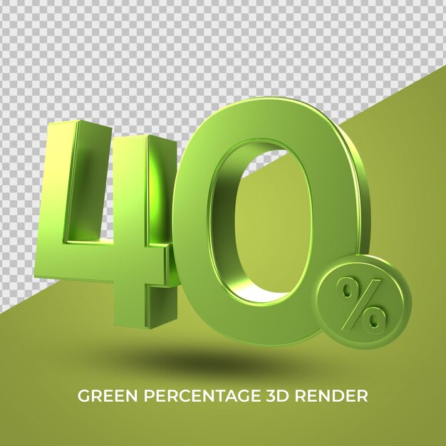 Ventes discount 3D Pourcentage Couleur verte