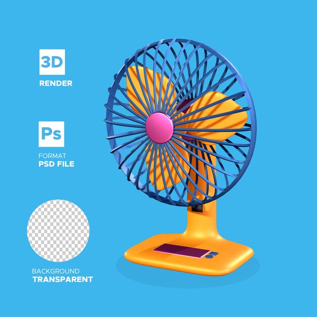 Ventilador 3d render icono pemium psd