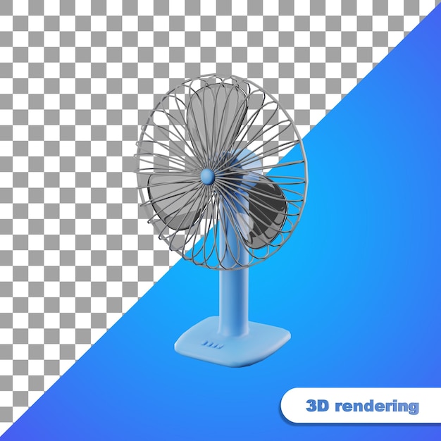 PSD ventilador azul 3d renderizado.