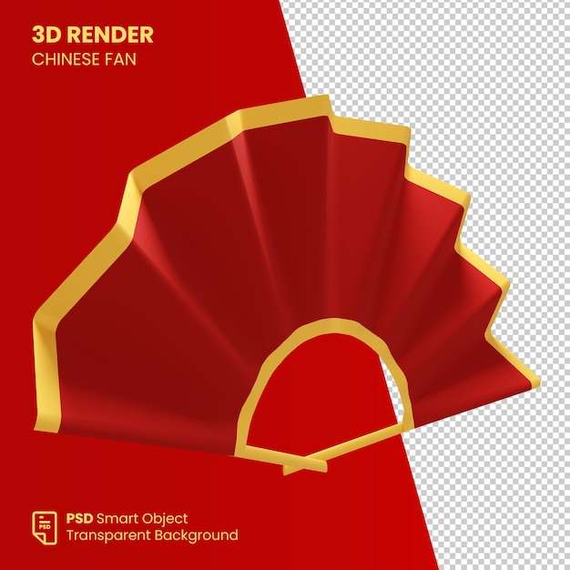 Ventilador chino de renderizado 3d