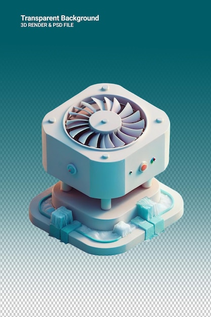 PSD ventilador de ilustração psd 3d isolado em fundo transparente