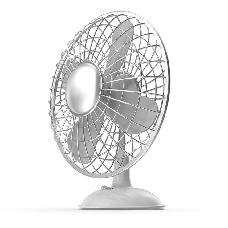 PSD ventilador de mesa de metal antigo
