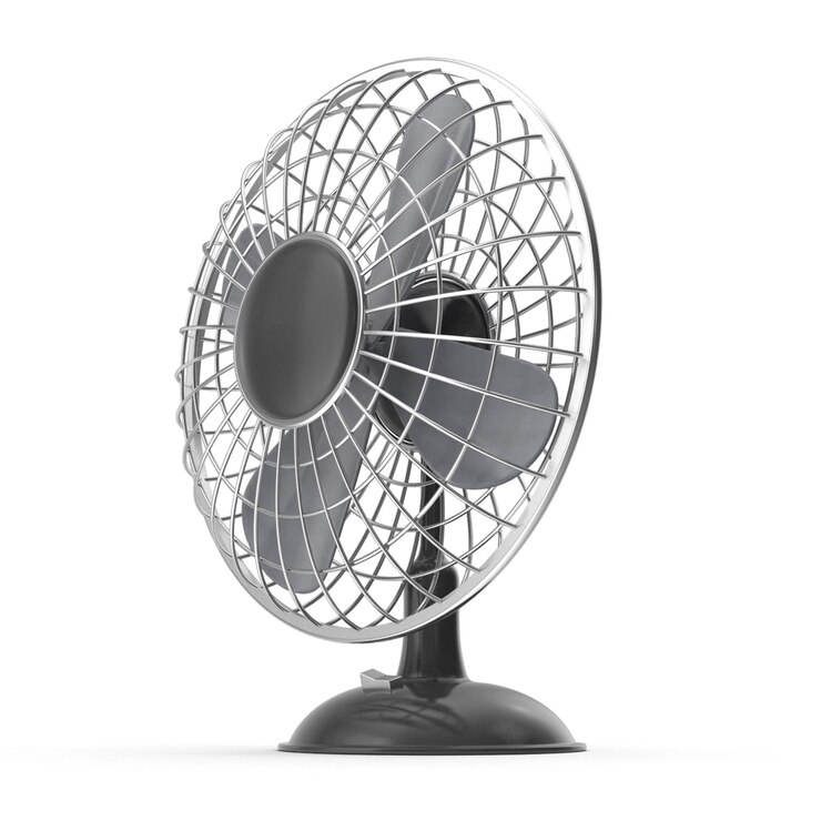 PSD ventilador de mesa de metal antigo