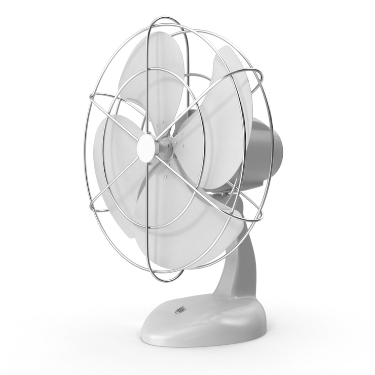 PSD ventilador de mesa de metal antigo
