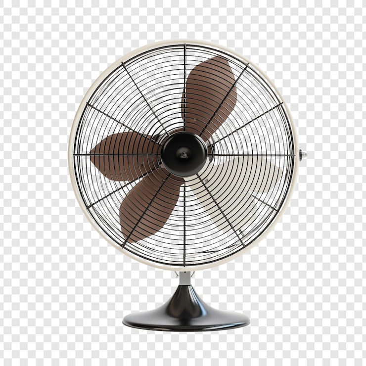 PSD ventilador eléctrico isolado sobre um fundo transparente