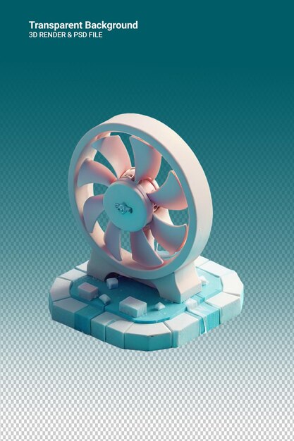 PSD ventilador de ilustración psd 3d aislado en un fondo transparente