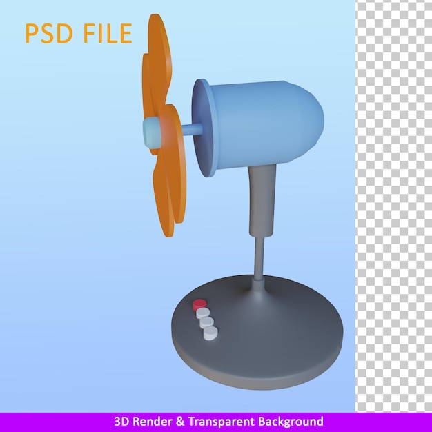 Ventilador de ilustración de render 3d