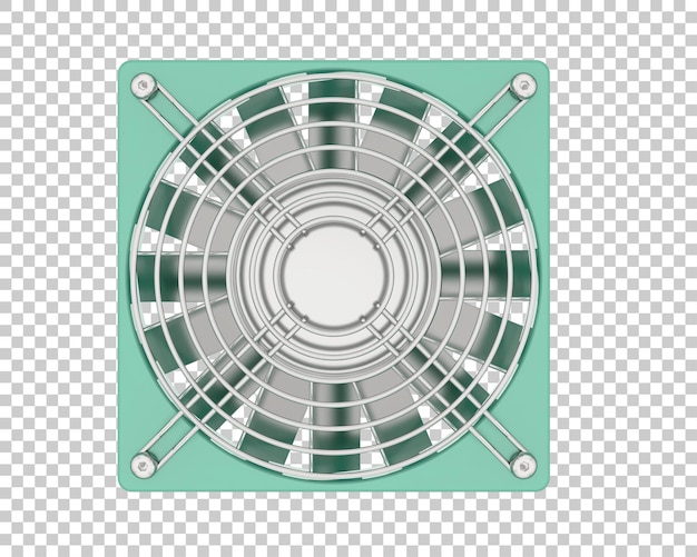 PSD ventilador de pc aislado en ilustración de renderizado 3d de fondo transparente