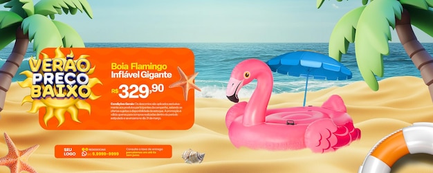 Verano de ofertas de redes sociales en portugués brasileño para componer marketing