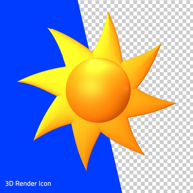Verano sol logo icono 3d signo con fondo transparente