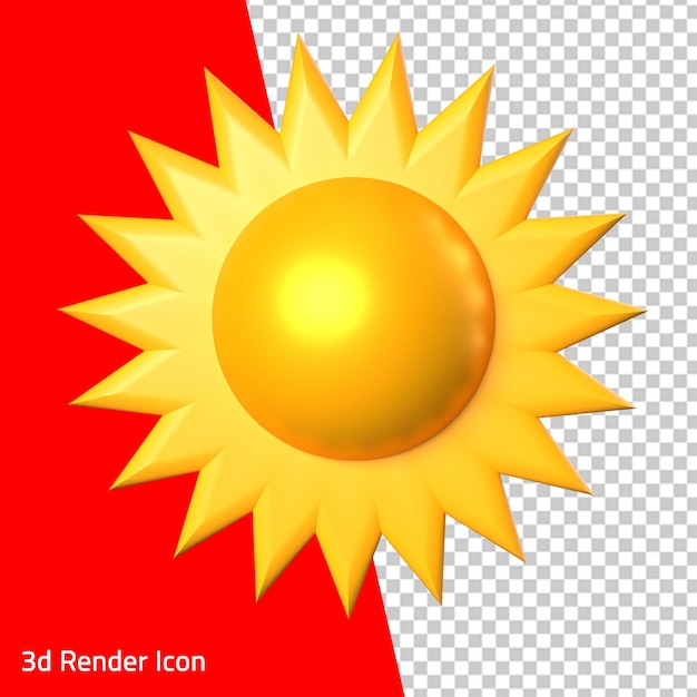 PSD verano sol logo icono 3d símbolo