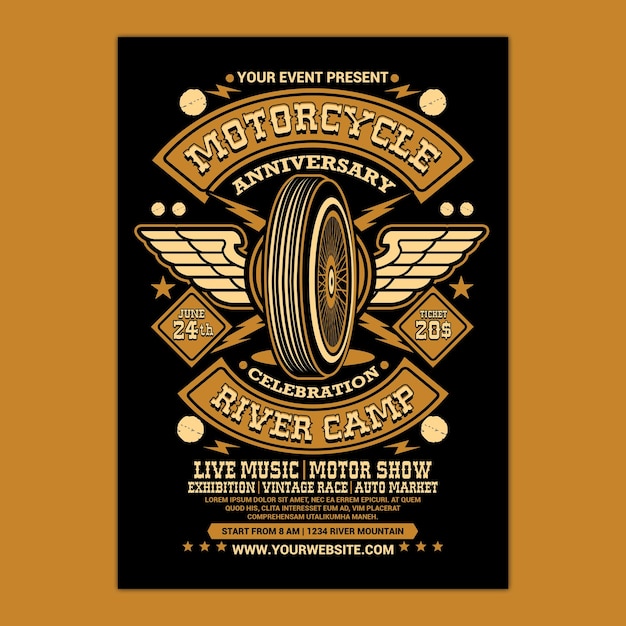 Veranstaltungsflyer des Motorradclubs