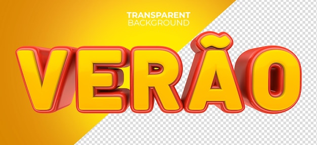 PSD verão do brasil 3d texto laranja