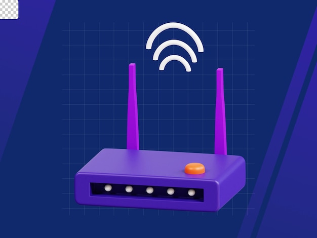 Verbindung und konnektivität 3d-icon-pack-router