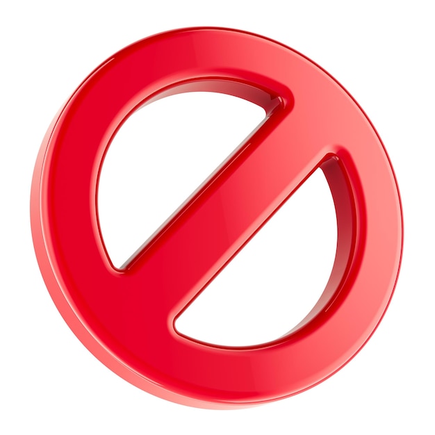Verbotenes Schild Verbotssymbol 3D-Rendering isoliert auf durchsichtigem Hintergrund