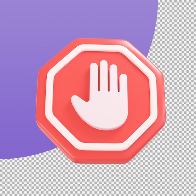 Verbotsschild Symbol Verkehrsunfallverhütungsschild 3D-Illustration mit Beschneidungspfad