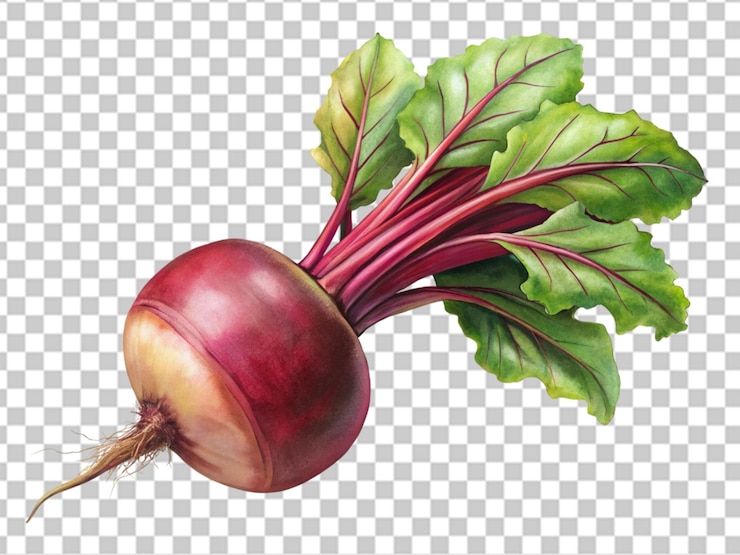 PSD verduras frescas de remolacha sobre un fondo transparente