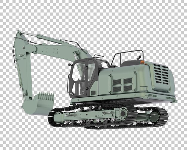 Verfolgen Sie Bagger auf transparentem Hintergrund 3D-Darstellung