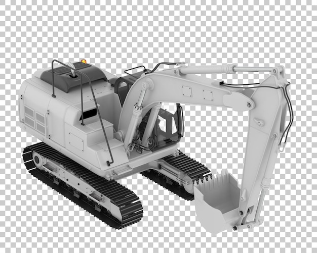 Verfolgen Sie Bagger auf transparentem Hintergrund 3D-Darstellung