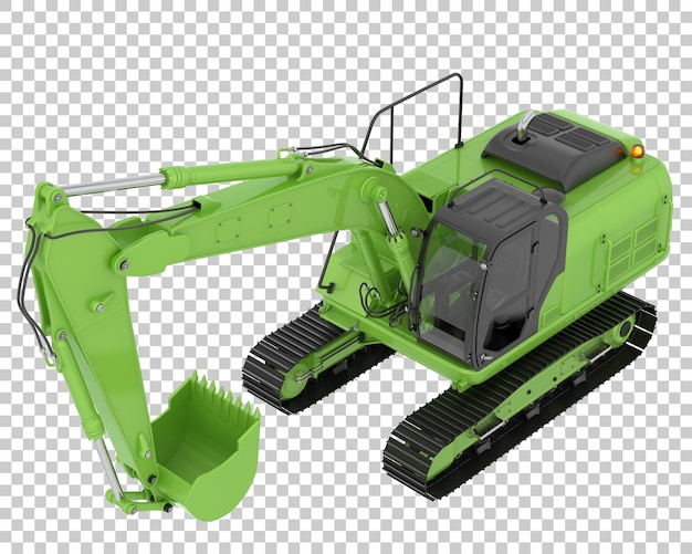 Verfolgen Sie Bagger auf transparentem Hintergrund 3D-Darstellung