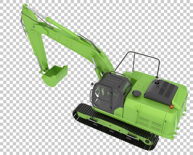 Verfolgen Sie Bagger auf transparentem Hintergrund 3D-Darstellung