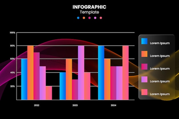 Vergleichs-Infographik-Diagramm mit prozentualem Glasmorphismus
