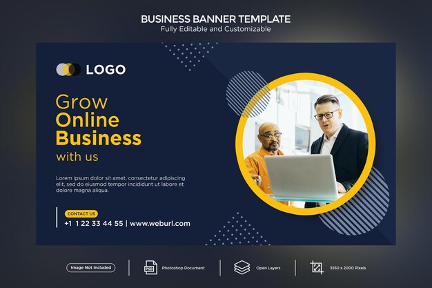 Vergrößern sie ihre online-business-banner-design-vorlage