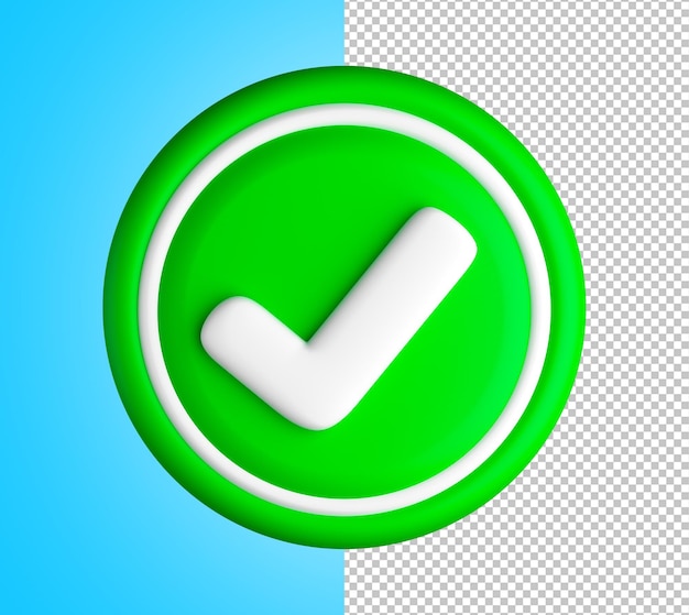 PSD verificación de icono 3d