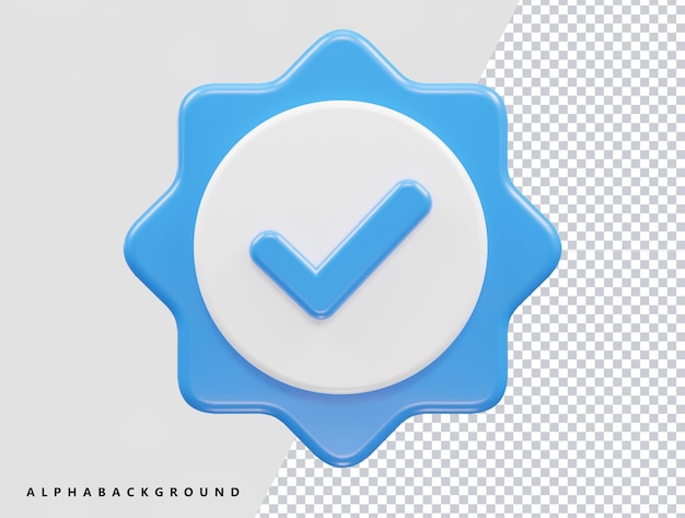 Verificado ícone vetorial ilustração 3d renderizando elemento 3d